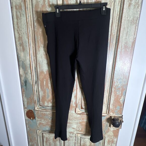 Black Takara Pull On Pants Matte Black Sequins On Front Black L Glam - Picture 3 of 6